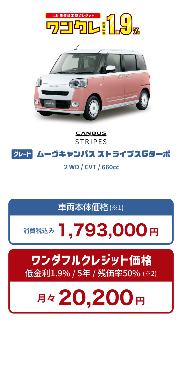 ムーヴキャンバス ストライプスGターボ