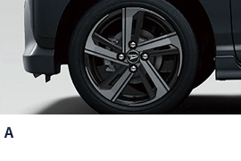A 15インチアルミホイール(切削・スモーク塗装)〈RSのみ〉