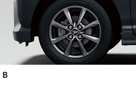 B 14インチアルミホイール(ガンメタリック塗装)〈Gのみ〉