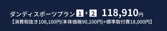 ダンディスポーツプラン 1+2 118,910円【消費税抜き108,100円(本体価格90,100円)+標準取付費18,000円】