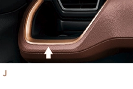J カップホルダー(前席/掘込み式)カッパー加飾